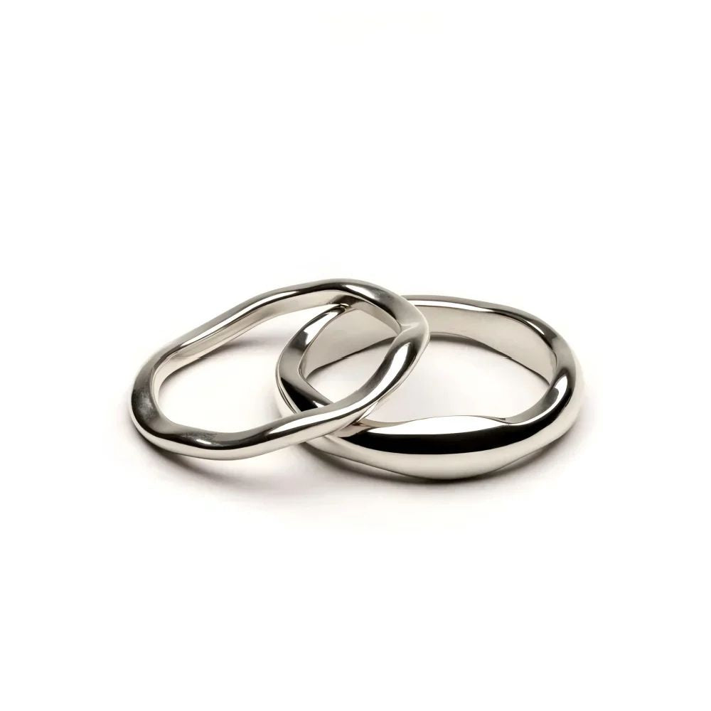 Tess Ripple Band Ring Set