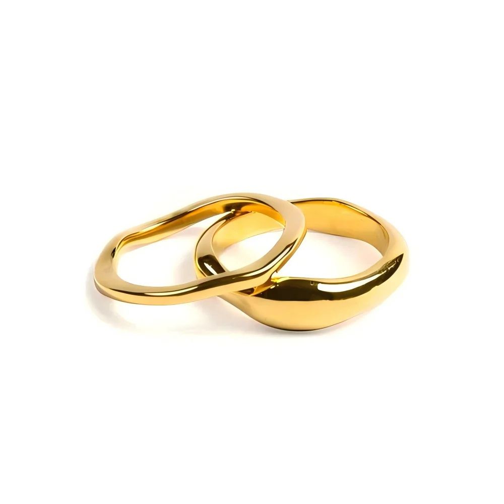 Tess Ripple Band Ring Set