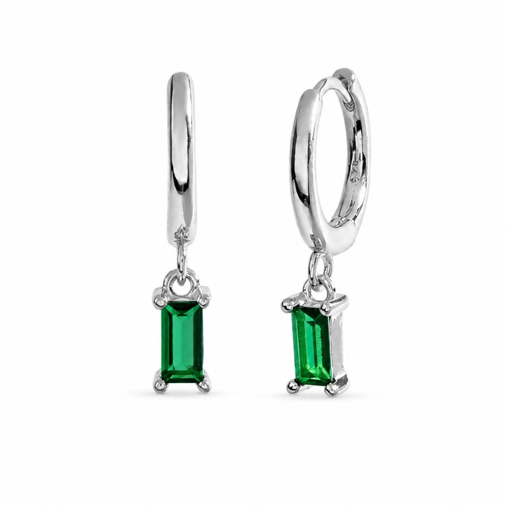 Cleo Emerald Hoop Earrings