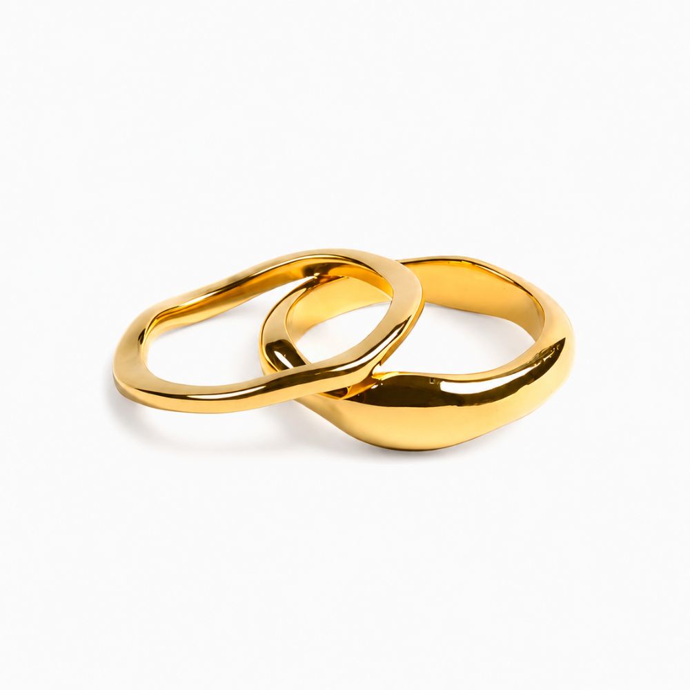 Tess Ripple Band Ring Set