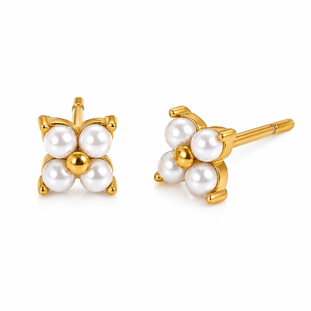 Petal Pearl Stud Earrings