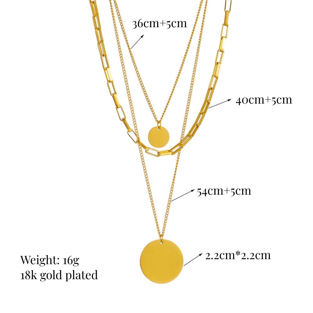 Aurelia Triple Round Pendant Necklace