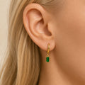 Cleo Emerald Hoop Earrings