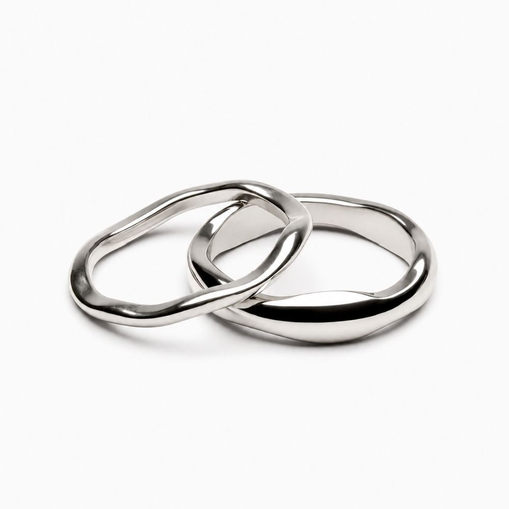 Tess Ripple Band Ring Set