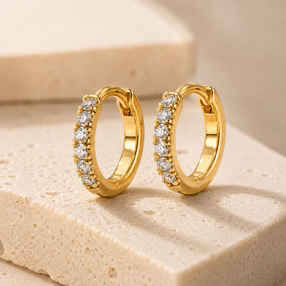 Mila Crystal Huggie Hoops