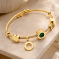 Lila Malachite Charm Bangle