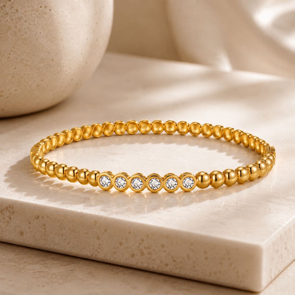Helena Zircon Cuff Bangle