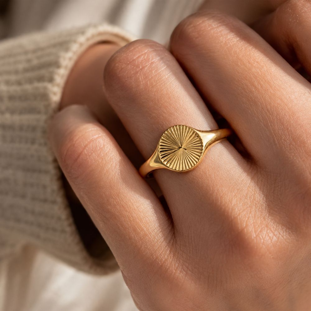 Phoenix Wave Signet Ring