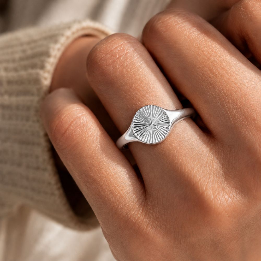 Phoenix Wave Signet Ring