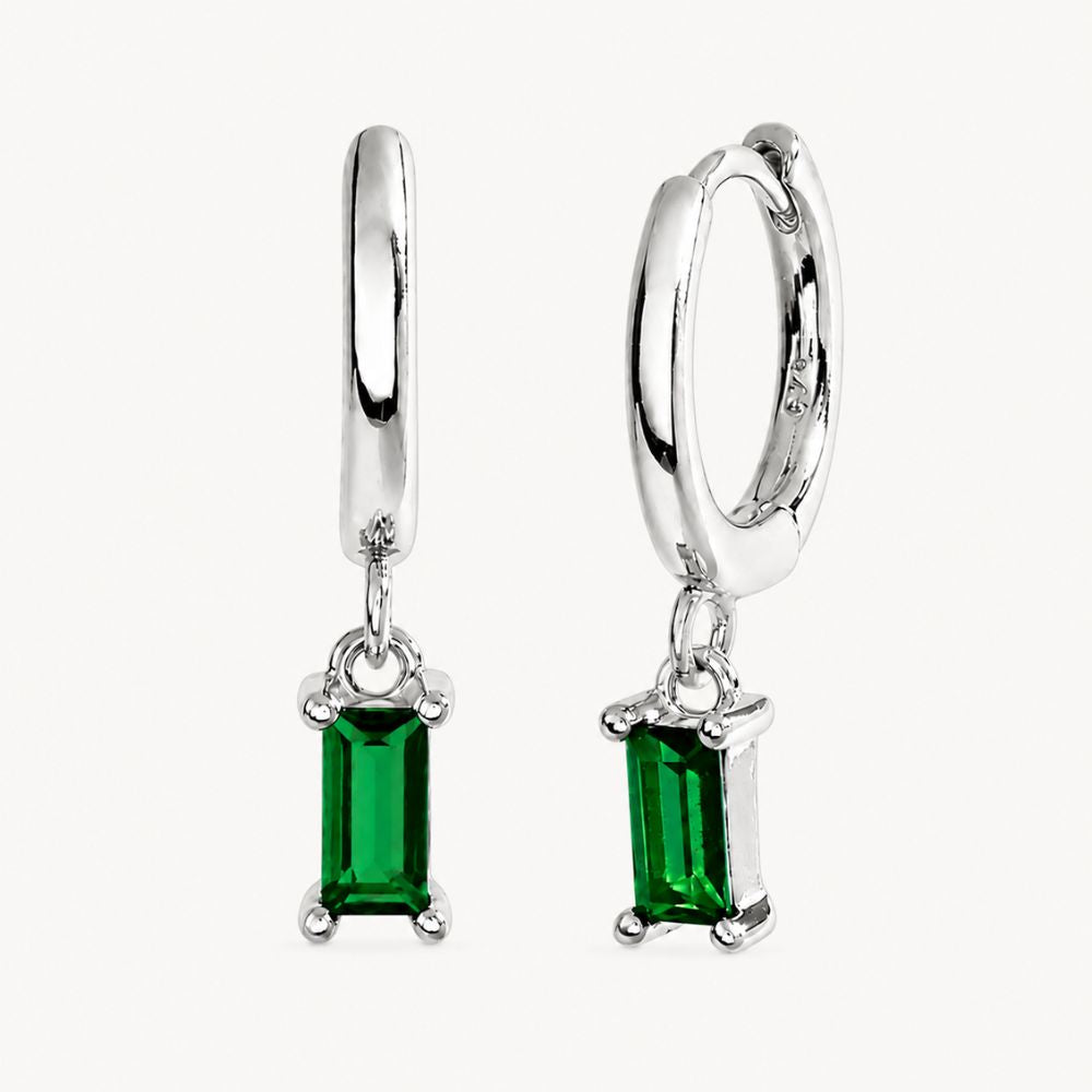 Cleo Emerald Hoop Earrings